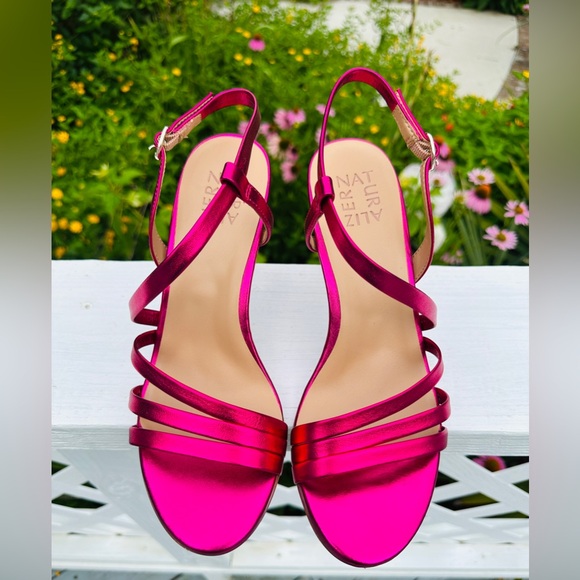 Naturalizer Kimberly Strappy Slingback Dress Sandal Fuchsia Pink Leather NEW 8.5 - Picture 1 of 9